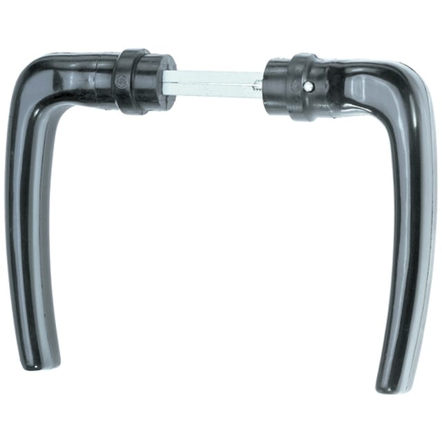 Alberts - Türdrücker für Welleng.-Tor, ein Paar, Alu, schw.elox., Abst.Tür-Griff 50mmGriffB115mm