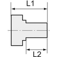 Reduziernippel lang, g 1/8 a., g 1/4 i., sw 17, Messing - Riegler Bild 2