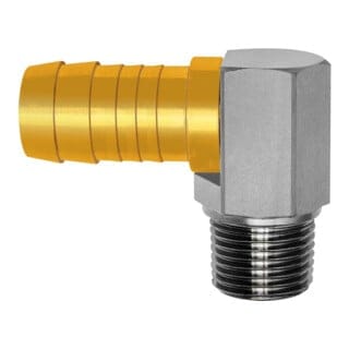 Winkel-Gewindetülle 90°, r 1/2 ag, Schlauchanschluss 19 mm, GTWR12S19 - Riegler