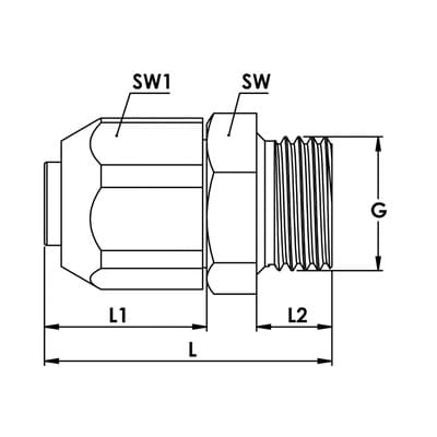 Einschraubverschraubung für PVC-Pneumatikschlauch 6x8,2, g 1/8 - Riegler