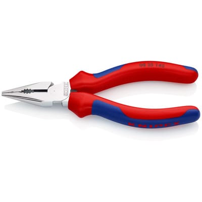 KNIPEX 08 25 145 SB Spitz-Kombizange mit Comfort-Griffen verchromt 145 mm