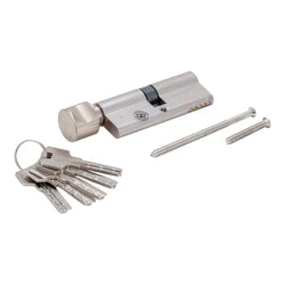Sicherheits-Türzylinder mit Drehknauf 80 mm