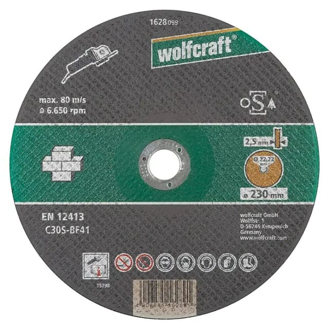 Trennscheibe für Stein 230 x 2,5 x 22,23 mm (1628099) - Wolfcraft