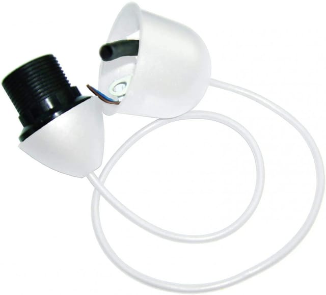 Electraline - Kunststofffassung mit E27-Fassung, Länge 60cm, 2x0.75mm2, weiß
