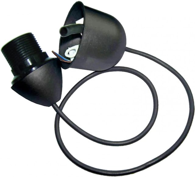 Electraline - Kunststofffassung mit E27-Fassung, Länge 60cm, 2x0.75mm2, schwarz