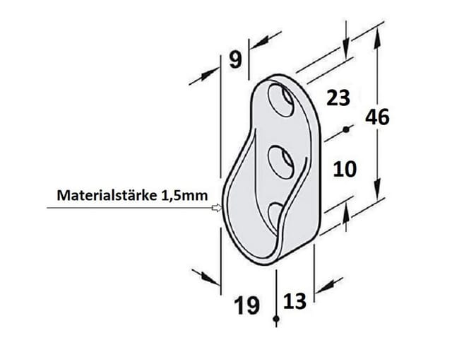 Ms Beschläge - Verchromte Stangenhalter Kleiderstangenhalter oval Schrankrohrhalter Zamak Wandhalter