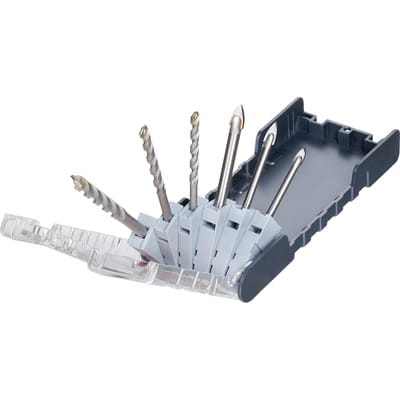 KWB - 109146 Glasbohrer-Set 6teilig 5 mm, 6 mm, 8 mm Schnellspannbohrfutter, Zahnkranzbohrfutter 6 s