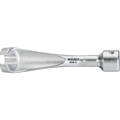 Einspritzleitungs-Schlüssel, Vierkant hohl 12,5 mm (1/2), Außen-Doppel-Sechskant Profil, 14 mm - Hazet