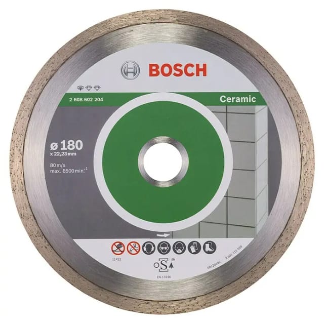 Bosch - Diamanttrennscheibe Standard for Ceramic, 180 x 22,23 x 1,6 x 7 mm, 1er-Pack