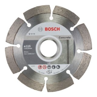 Bosch - Diamanttrennscheibe Standard for Concrete, 115 x 22,23 x 1,6 x 10 mm, 10er-Pack