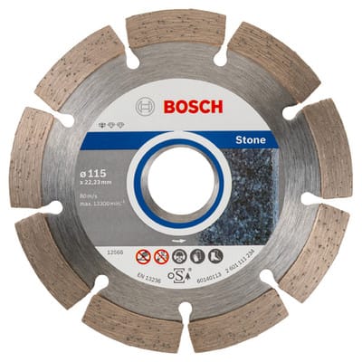 Diamanttrennscheibe Standard for Stone, 115 x 22,23 x 1,6 x 10 mm, 10er-Pack - Bosch