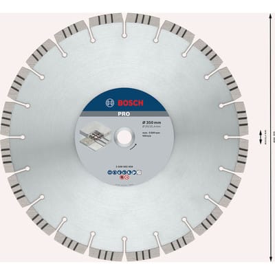 Bosch - Diamanttrennscheibe Best for Concrete, 350 x 20,00/25,40 x 3,2 x 15 mm