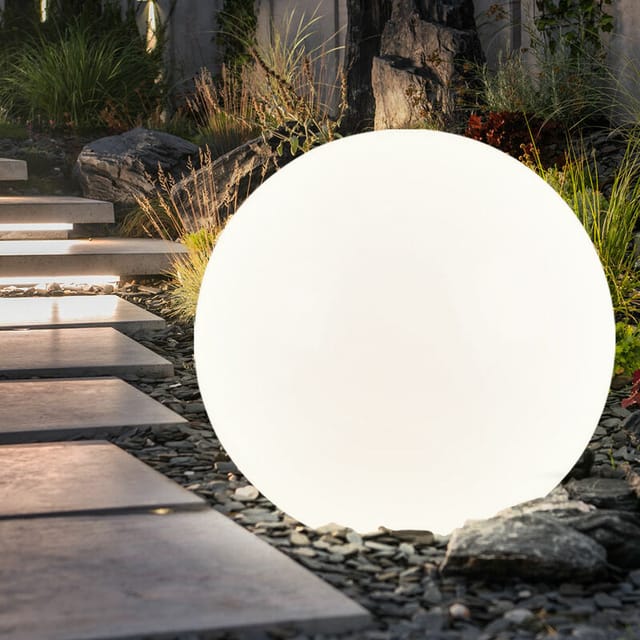 Led Kugelleuchte Erdspieß Steckleuchte Gartendeko Kugellampe Außenleuchte, Kunststoff, inkl. Kabel, 1x E27 led warmweiß, DxH 30x45 cm