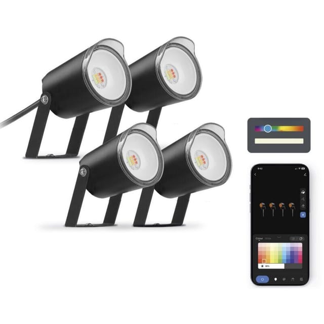 Außen led spot ksix kit 4 schwarz 18W 900 lumen