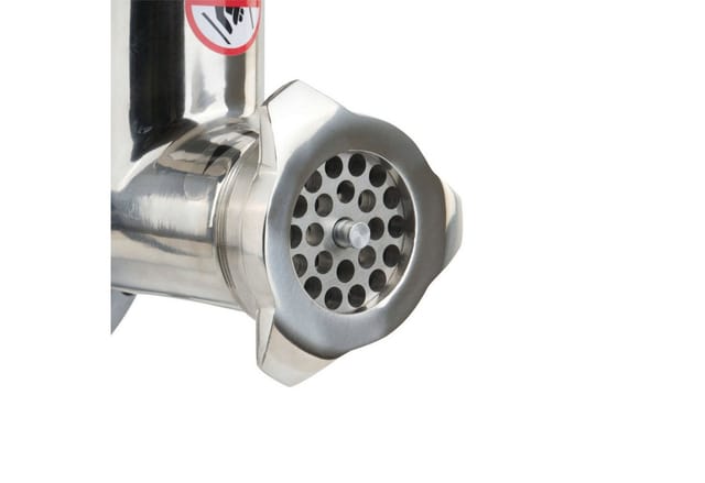 Mahlzeit - Edelstahl Fleischwolf elektrisch silber 450W 75kg/h mit Wurstfülleraufsätzen Wurstmaschine