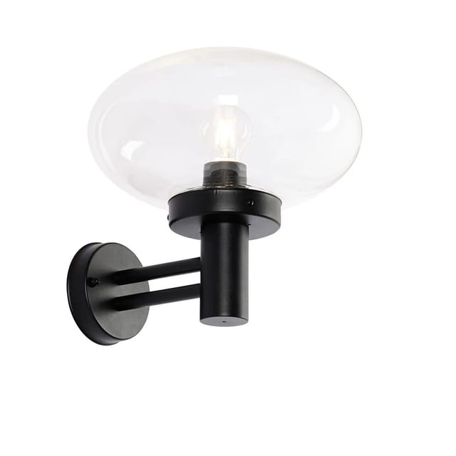 Moderne Außenwandleuchte schwarz mit Glas - Elly