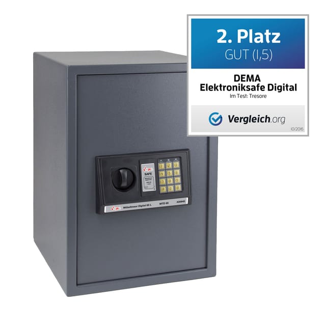Dema - Möbeltresor Wandtresor Tresor Safe Wandsafe Geldschrank Digital 65L 35x36x52cm