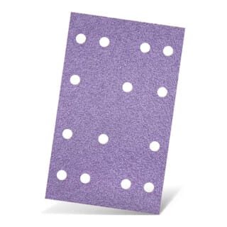 Purple hd Klett-Schleifblätter, 133 x 80 mm, 14-Loch, f. Schwingschleifer, Keramik-Mix (50 Stk.) K60 - Menzer