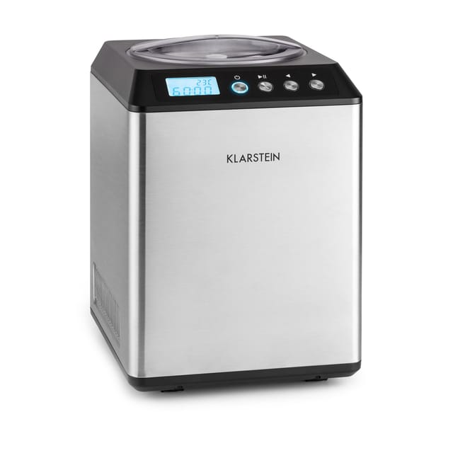 Klarstein - Vanilla Sky Family - Eismaschine, Eisbereiter, Speiseeismaschine, Kühlhaltefunktion, LED-Display, Timer, Edelstahl, einfache Reinigung,