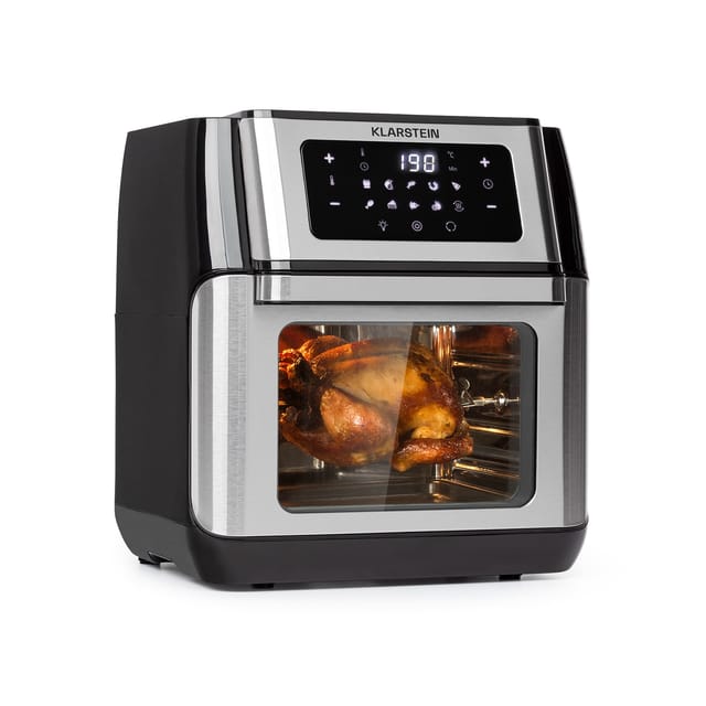 Klarstein - AeroVital Fry Heißluftfritteuse,3D-heating System: 1500W,XL-Volumen: 10L, 9 Programme, Cool touch housing, 60 Minuten-Timer, Thermostat: