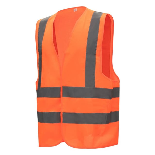 Warnwesten, Polyester en iso 20471, mit Schulterreflexstreifen, warn-orange