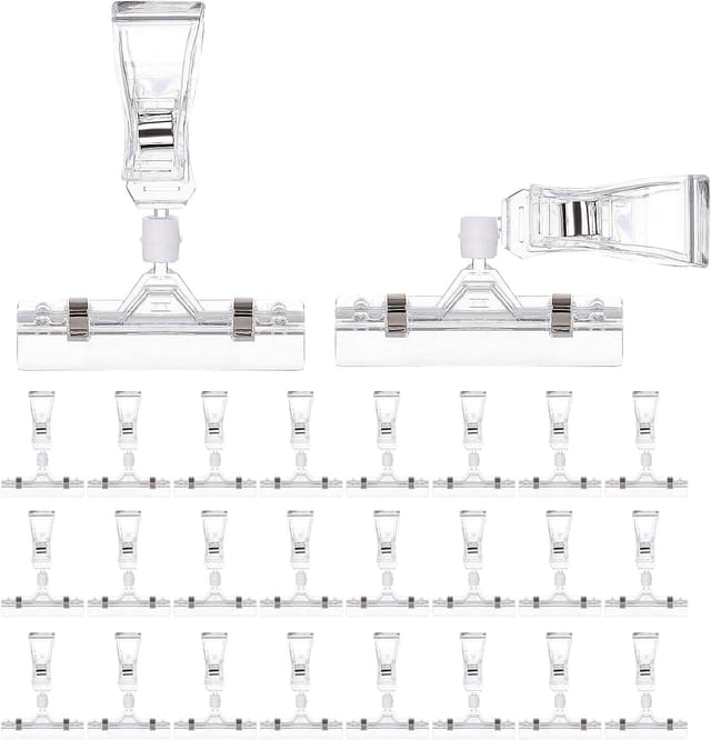 25er-pack Regaletikettenhalter Aus Kunststoff Für Drahtregale, Einzelhandelspreisschilder, Aufsteckbare Korbetiketten Für Lagerbehälter, Warenpräsentationshalter (4 X 3-1/8 Zoll)