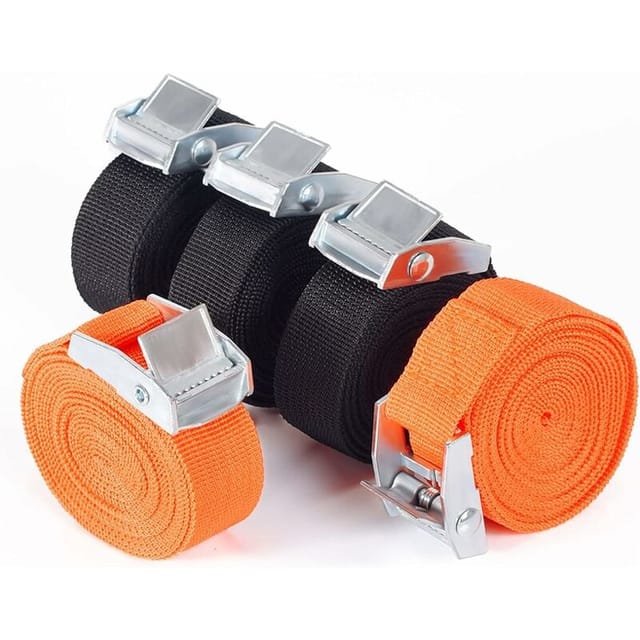 Ontway - Ratschengurt, 5 Stück Fixierspanngurte Mit Spannhaken, Krallengurt, Umzugsgurt Für Motorrad, Dachträger, Fahrradträger, Gepäcktransport, Möbel (2,5 Cm X 2,5 M) – Vebtl