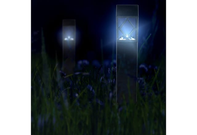 Relaxdays - Solarlampen 5er Set, kaltweiß, wasserdicht, Dämmerungssensor, led Solarleuchte, HxBxT: 41 x 6 x 6 cm, schwarz