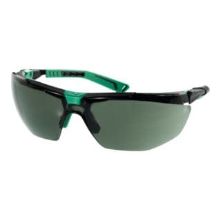 Schutzbrille 5X1030005 en 166, en 170, en 172 ft kn Bügel metallgrau/grün, Scheibe G15 Polycarbonat