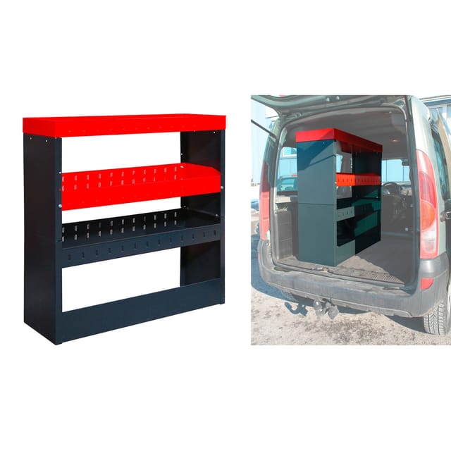 Fahrzeugregal Kfz-Einbauregal Universal Regalsystem Schütte KFZ Rot