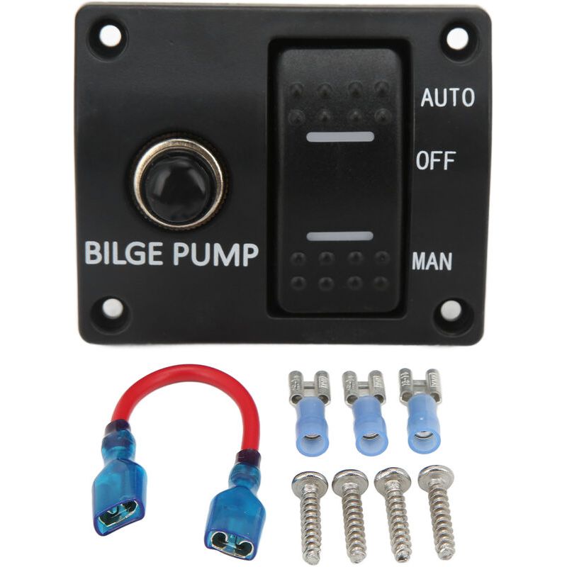 Sjlerst Panneau De Commutation De Pompe De Cale À 3 Voies 12v 24v, Disjoncteur 15a Intégré Pour Accessoire De Yacht