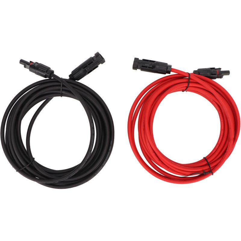 Sjlerst 1 Paire De Fils De Panneau Solaire 12awg Avec Connecteur Cble D'Extension Adaptateur Solaire Pour Système Photovoltaque 2 Mètres