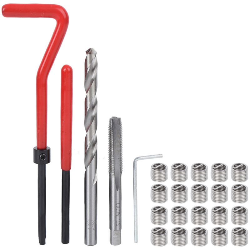 Kit De Réparation De Filetage M7 (25 Pièces) Avec Boîte En Plastique Transparent Pour Machines De Traitement