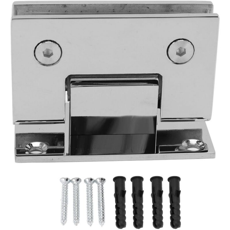 1 Paquet De Charnières De Porte De Douche À 90°, Charnières Robustes Pour Portes De Douche En Verre Sans Cadre, Fixation Par Bride En Acier Inoxydable Pour Verre Trempé De 8 À 12 Mm, Résistantes À La