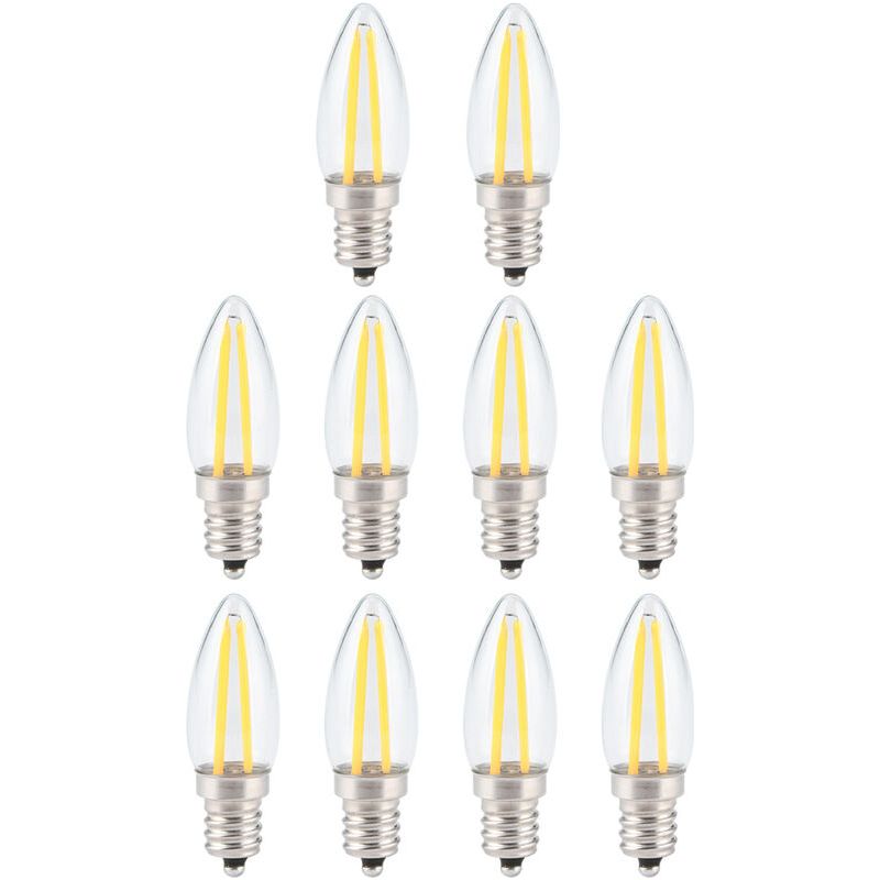10pcs E12 1.5w Ac230v Mini Ampoules Led À Filament Long Pour L'Éclairage De Paysage De Voiture À La Maison
