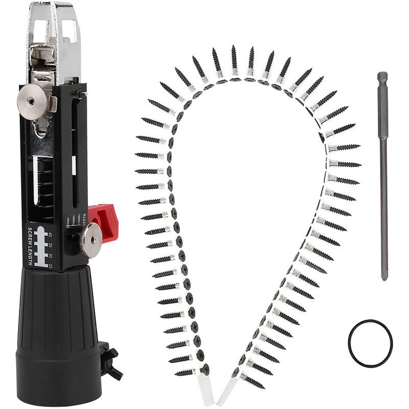 Sjlerst – Adaptateur De Chaîne De Forage À Vis Pour Perceuse Électrique – Longueur De Vis Réglable – Alimentation Automatique Des Clous – Pour Plaques De Plâtre Et Bois