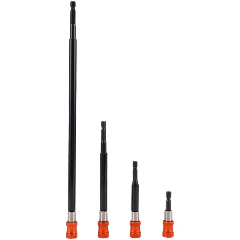 Ensemble Complet 4 Rallonges Hex 6,35 Mm (1/4") - Accédez Aux Endroits Serrés - Gamme Complète 12 Po À 2-3/8 Po - Parfait Pour Bricolage Et Chantier