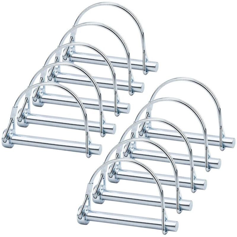 10pcs Axe De Verrouillage De Broche De Coupleur De Sécurité, Axe De Verrouillage Pto De 5/16 Pouces Avec Retenue De Fil Rond Pour Jardin De Pelouse De Remorques Agricoles