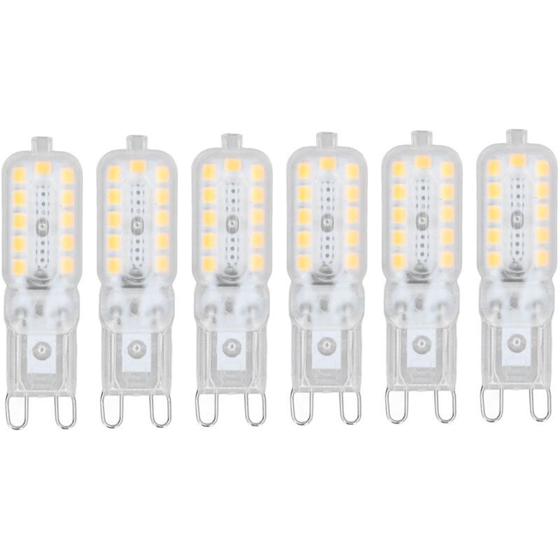 6 Pièces G9 Led Ampoule 5w Couvercle Transparent 22led Variable G9 Ampoule Pour Plafonnier Applique Murale Lampe De Table Blanc Naturel 220-240v