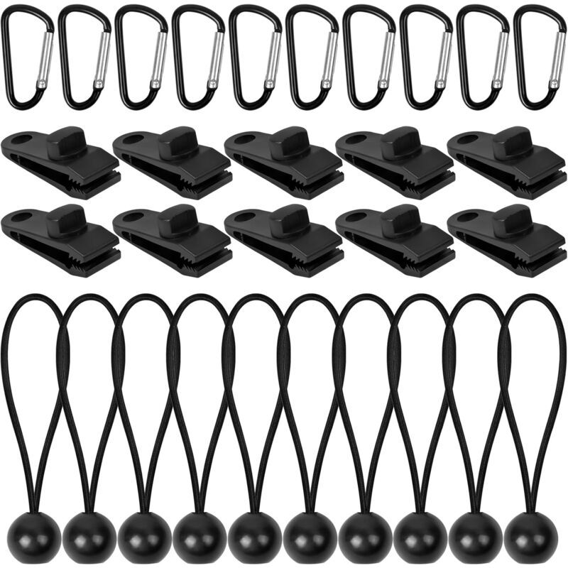 10 Pièces Clips De Bâche Noir Pinces Pour Bache Reutilisable Robuste Clip De Tente Pince Piscine Bache Élastique Bache Remorque Accessoire Pour Le Camping Bâches Caravane Toile D'Ombrage De Jardin