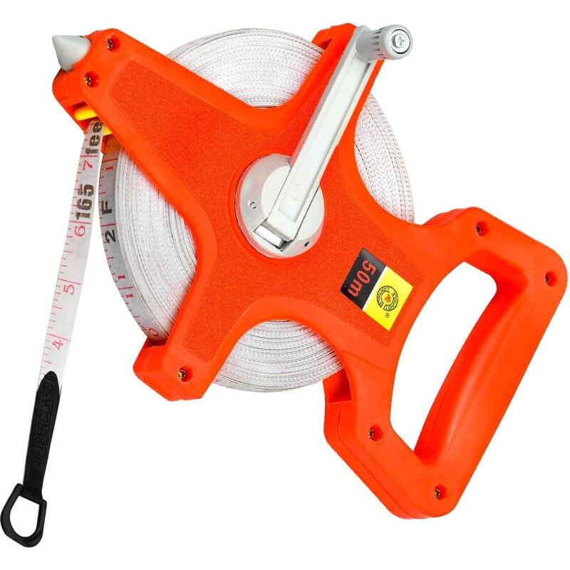 50 Mètres Darpenteur, Mètre Ruban En Fibre De Verre Double Face, Orange