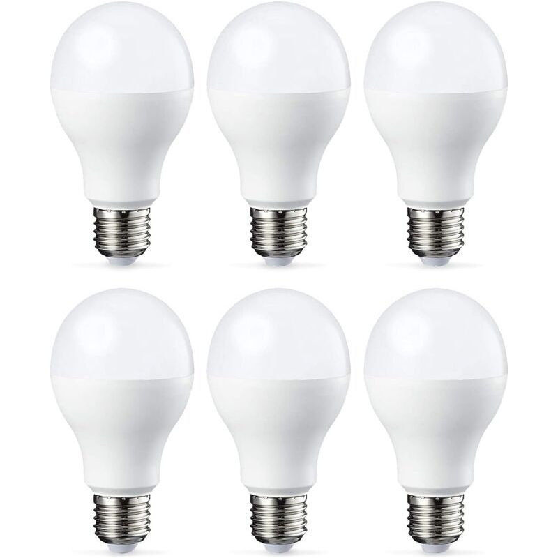 Lot De 6 Ampoules Led Culot À Vis E27 18 W (équivalent 180 W) Blanc Froid Intensité Non Variable