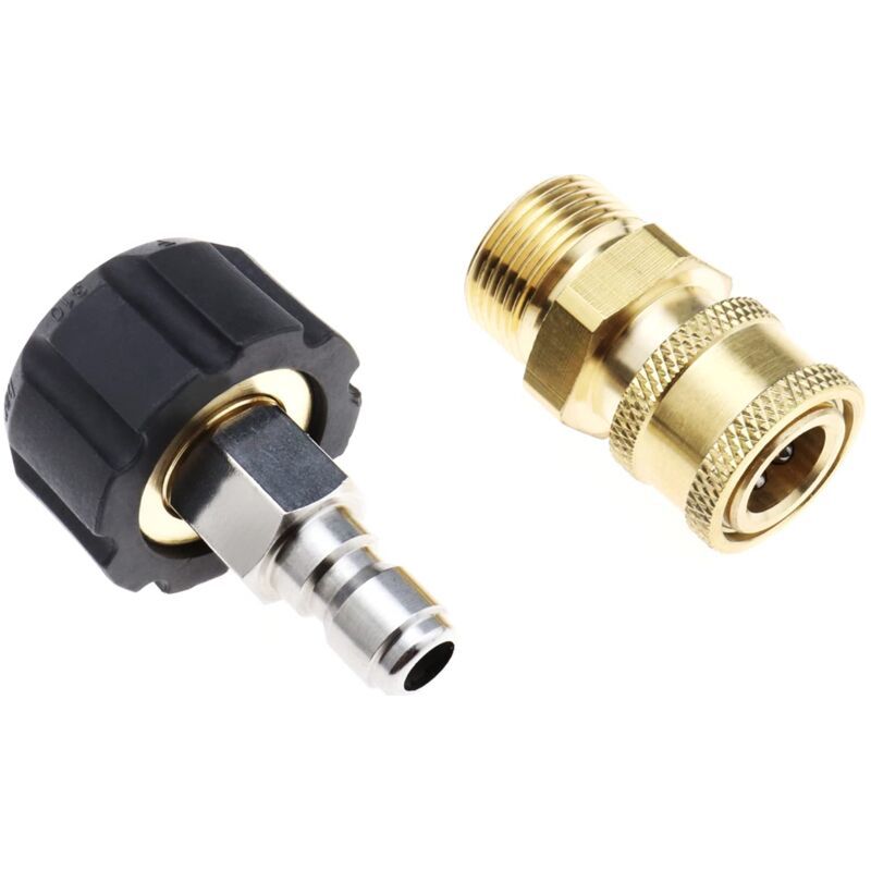 2pcs Adaptateurs De Tuyau Pour Nettoyeur Haute Pression M22 14mm Filetage Femelle Vers 1/4" Prise Rapide Mâle