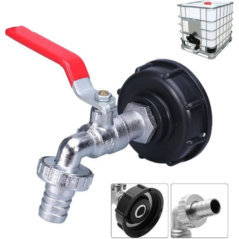 Adaptateur De Réservoir Ibc Connecteur À Filetage 1/2", Robinet Cuve 1000l Robinet Recuperateur Eau De Pluie