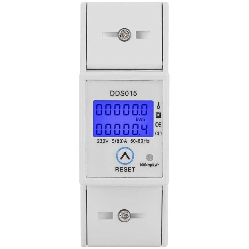 Compteur D'Énergie, 5-80a 230v 50hz Lcd Compteur D'Énergie Monophasé Wattmètre Montage Sur Rail Din Dds015 Npterbl