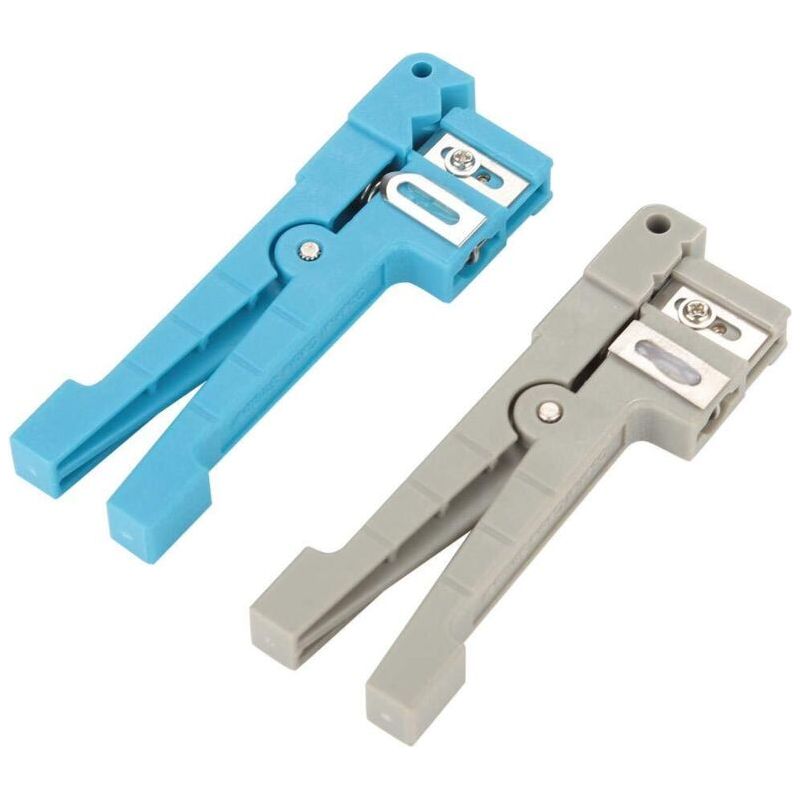 Outil De Dénudage De Fil, 45-163 45-162 Fibre Optique Gaine Dénudeur Câble Coaxial Dénudant Dénudant Câble Dénudant L'Outil De Coupe(45-162+45-163-gris Bleu)