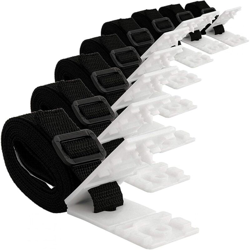 Aougo – Kit De Fixation Pour Bâche Solaire De Piscine – 8 Sangles Nylon 1,8m X 2,5cm – Compatible Couvertures 3 À 7,3m – Installation Rapide