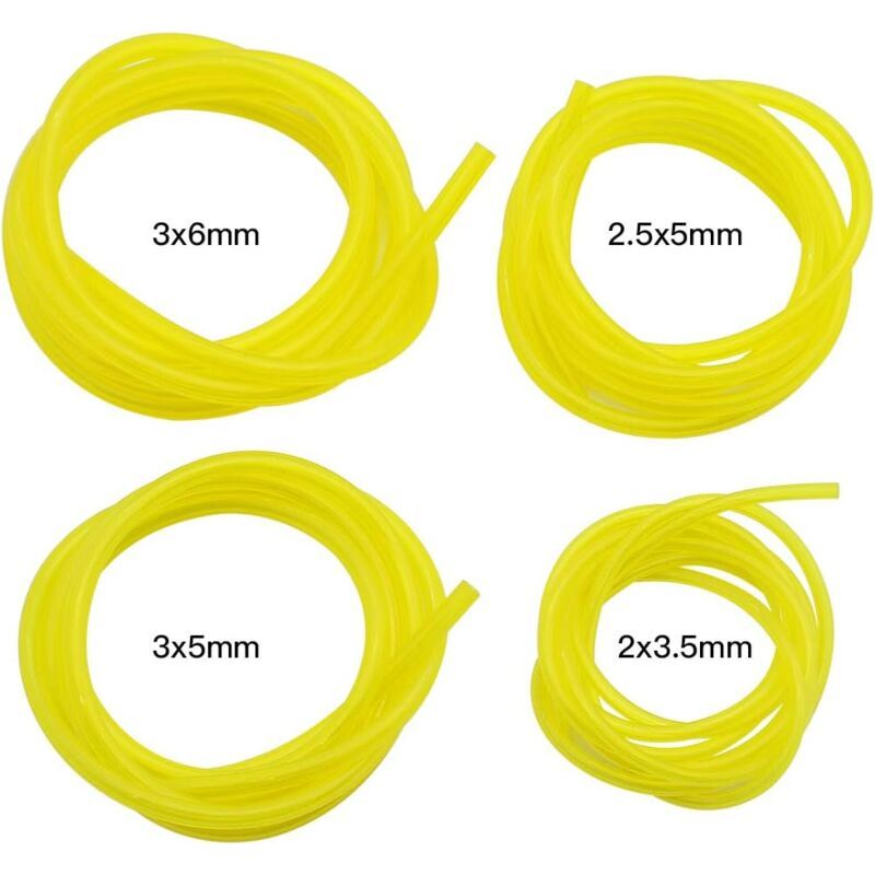 Aougo – Lot De 4 Tuyaux D'Essence 1.5m – Diamètre Intérieur 3mm, Extérieur 6mm – Matériau Pu Résistant – Pour Tondeuses Et Tronçonneuses