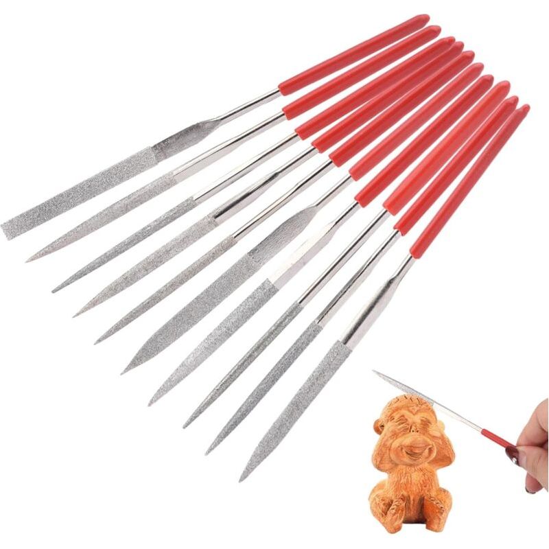 10 Pièces Limes Aiguille Diamant, Mini Fichier D’aiguilles Set Pour Le Travail De Précision Ensemble