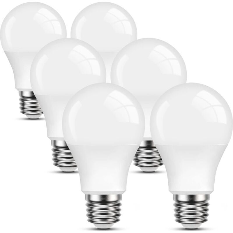 Ampoule Led E27 Blanc-chaud,9w Equivalent 60w,3000k,806lm,ampoule Standar A60 Avec Culot À Vis,non Dimmable,pas De Scintillement,220v-240v,pour Maison Restaurant Café Bar,lot De 6